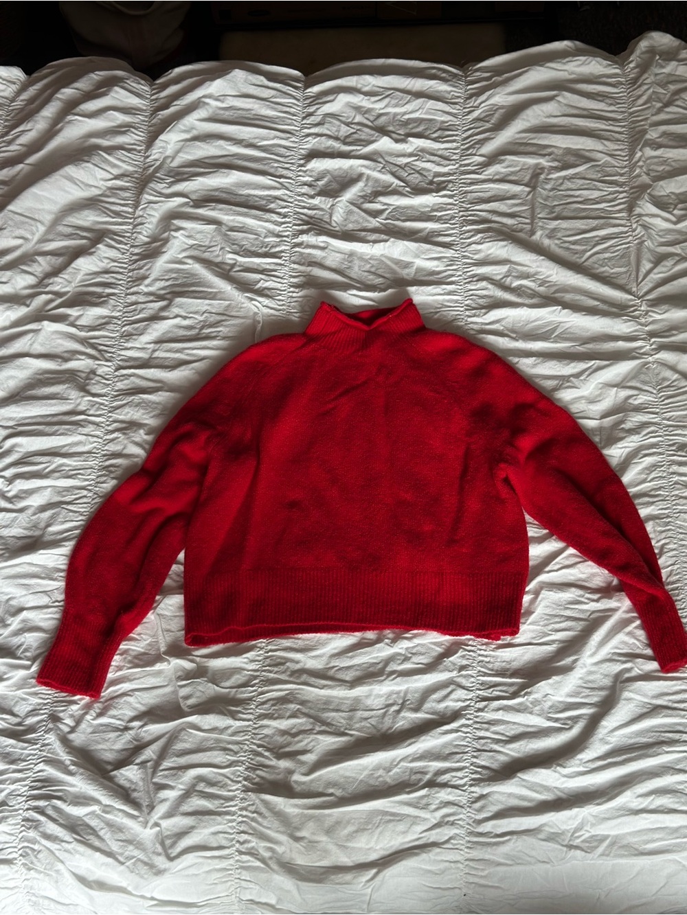 J. Crew Bright Red Mock neck Supersoft Yarn Sweater